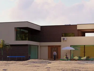 Villa Building 02 Low-poly 3D model
