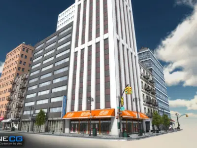 NYC Block 1 Unity Low-poly 3D model