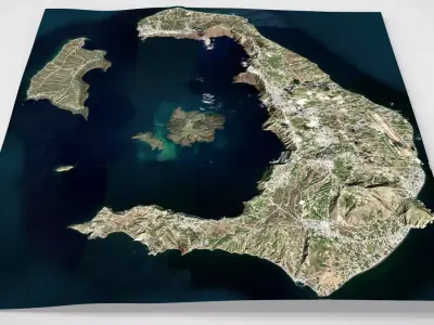 Island Santorini Greece 3D model