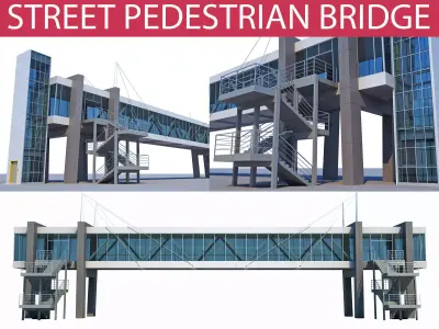 Street Pedestrian Bridge 3D model