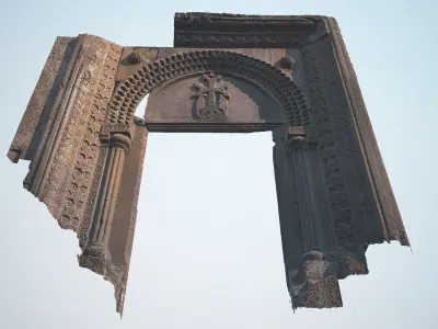 Medieval Armenian monastery portal 3D model