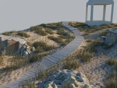 Beach scene A 3D model