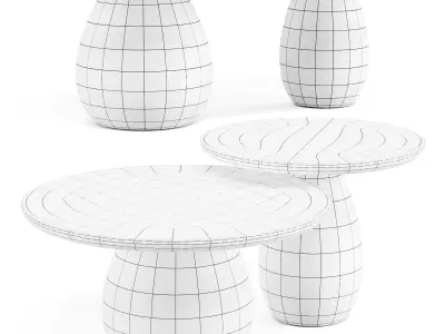 West Elm Orb Base - Coffee and Side Tables 3D model