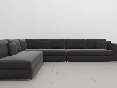 UrbanMod Modern Reversible Sectional Sofa Gray and White 3D model