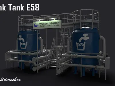 Waterstation Berlin Friedrichshain - PBR Low-poly 3D model
