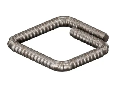 Rusty Square Bend TMT Bar 3D model