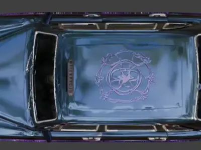 Gothic Horror Coffin Taxi 3D Model Low-poly 3D model