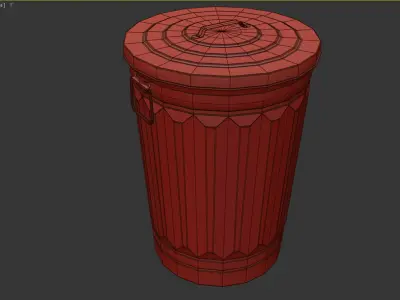 3 trash cans 3D model