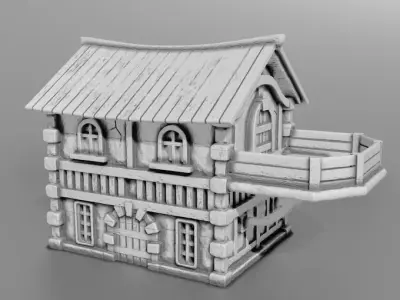 medieval house 3D print model