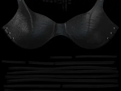 Leather Bra Top Low-poly 3D model