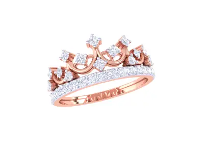  Women Crown Ring MTL 3dm STL OBJ FBX Details 3D print model buy