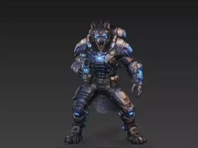 Cyber-Lycan Commando - Sci-Fi Werewolf Soldier 3D model