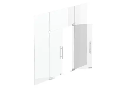 Office Tempered Glass Door 3D model