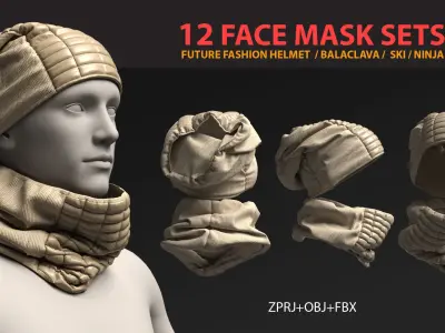 12 FACE MASK PACK - vol01 3D model