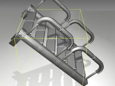 Futuristic Stairs - 26 - Basic Textures Low-poly 3D model