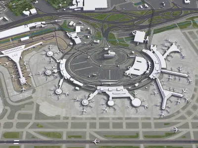 Newark - Liberty International Airport - EWR Low-poly 3D model