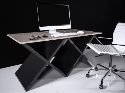 Office Desk - Interior Office Furniture 04 3D model