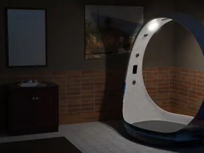 Futuristic Circular Shower Free 3D model