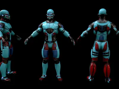 Sci-fi character 1 Low-poly 3D model