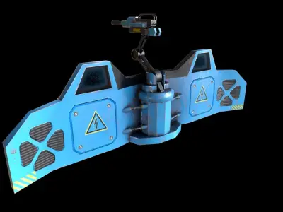 Scifi Barrier  Low-poly 3D model