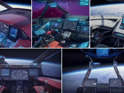 Sci Fi Cockpits Collection 3D Model Pack