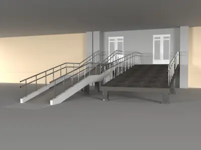 Ramp with railing  3D model