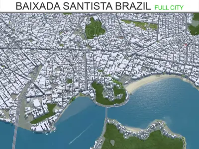 Baixada Santista Brazil Low-poly 3D model