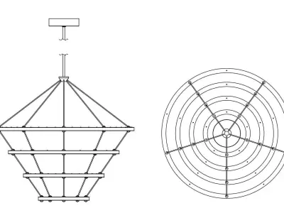 Halo Chandelier - 4 Rings by Paul Loebach Free 3D model