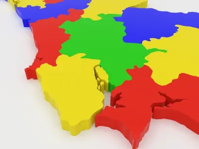 Map of Portugal Low-poly 3D model