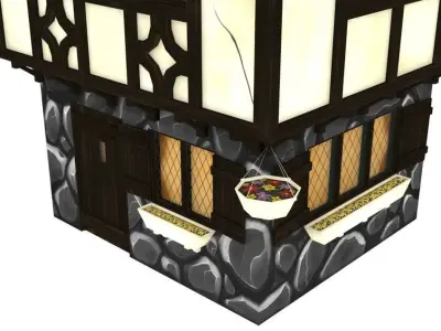 Tudor House Low-poly 3D model