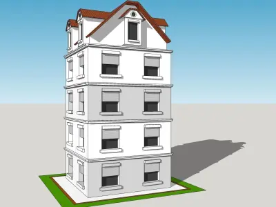Residential Building - housing Low-poly 3D model