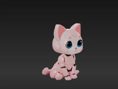 Robot Cat 3D Model - Game Ready - Low poly Low-poly 3D model buy