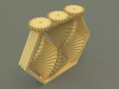 Wooden wind spinner 3D model