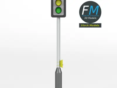 Traffic Lights with pedestrian crossing button 3D model