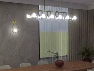 Glass Globe Lighting Chandelier 3D model