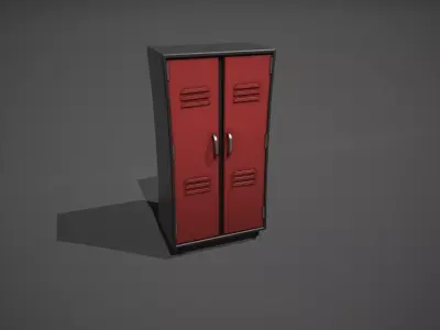 Red and Black Stylized Locker Low-poly 3D model