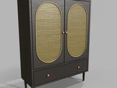 Rattan Cabinet Pbr Low-poly 3D model