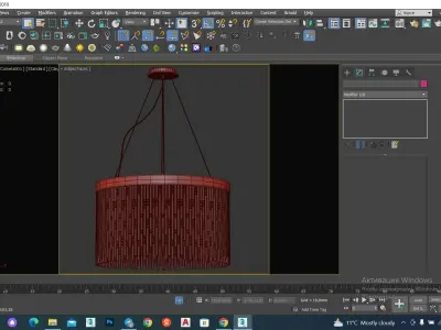 Chandelier gold and glass hanging Low-poly 3D model