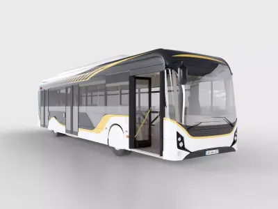Electrical City Bus with Interior 3D model