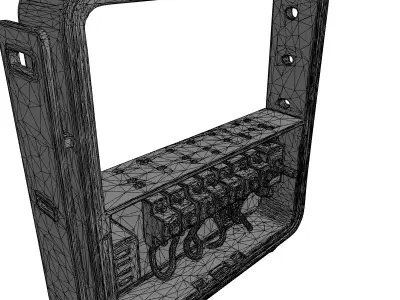 Rusty Industrial Electrical Fuse Box Low-poly 3D model
