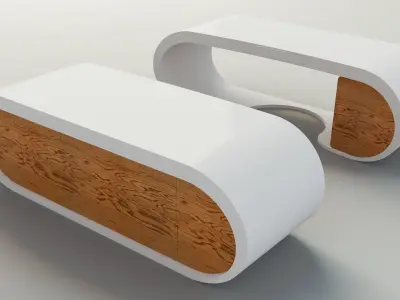 Goggle Desk Low-poly 3D model