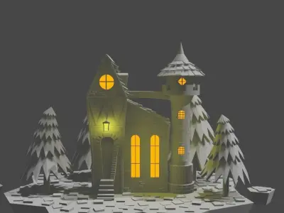 Castle on the island 3D model