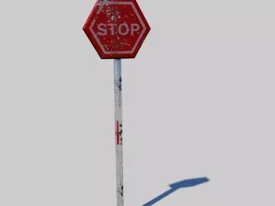 STOP SIGN  Low-poly 3D model