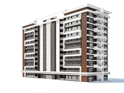 Modern Residential Building 07 3D model