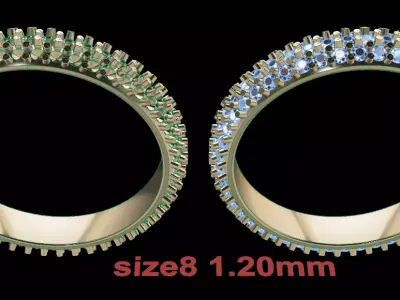 Dainty Cluster Diamond Infinity Band Size8 3D print model