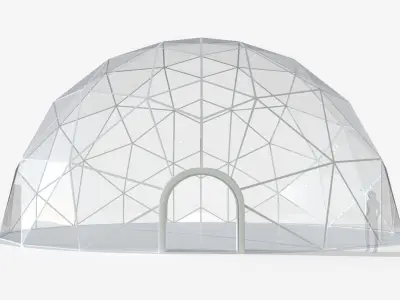 Geodesic Dome Tent 15m Diameter 3D model