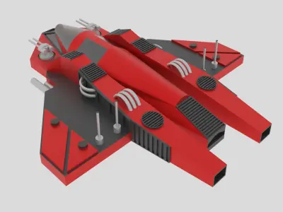 Jupiter - T Spaceship Low-poly 3D model