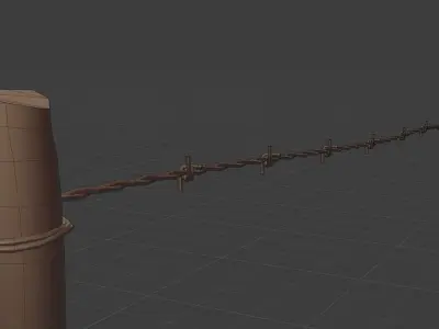 Barbed Wire  Low-poly 3D model