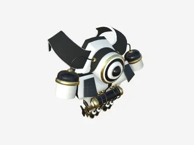 SciFi Backpack B05 White Gold - Fashion Character Design Low-poly 3D model