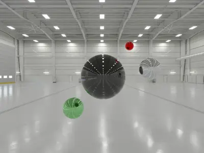 HDRI - Airplane Hangar Interior 1b - 8192x4096 - 2 versions Texture